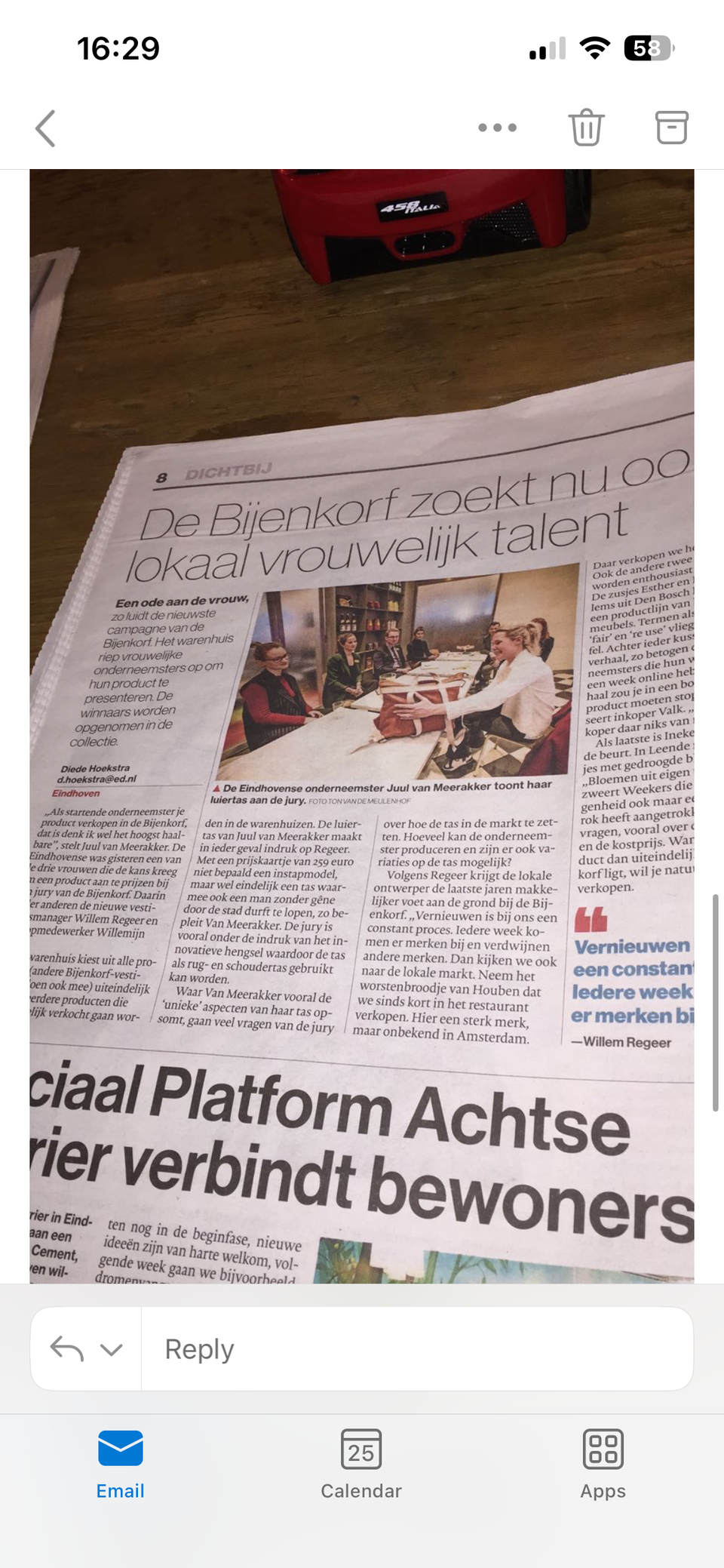 Eindhovens Dagblad artikel over A She Story